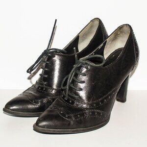Marc Fisher Black Lace Up Booties Heels
